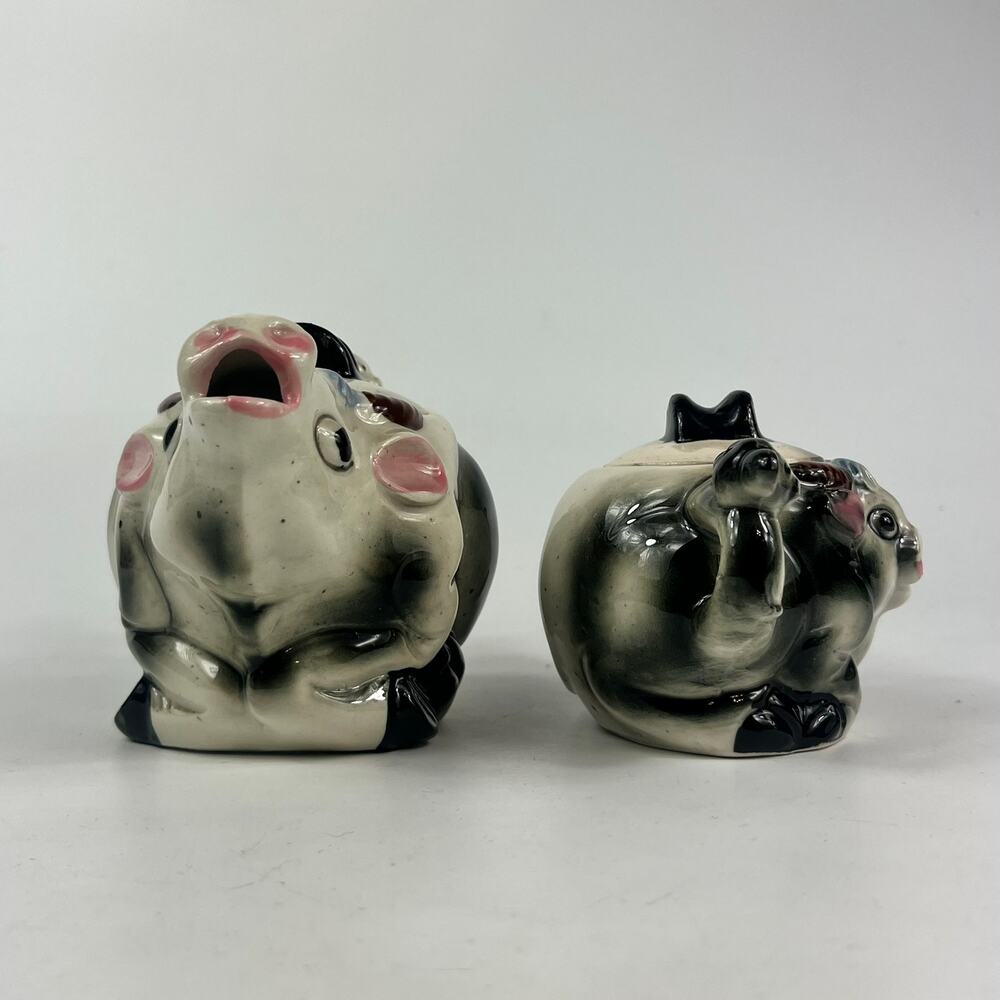 Vintage Kitsch Cow Tea Pot Sugar Bowl Set Unique Gift Novelty Bull Animal Retro - Picture 2 of 10